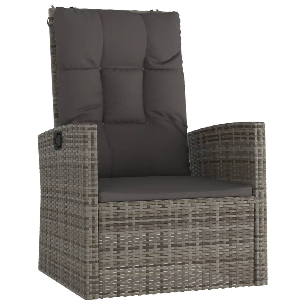 Set Divani da Giardino 3 pz con Cuscini in Polyrattan Grigio | homemem39