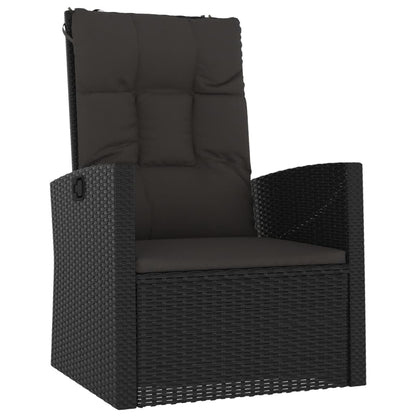 Set Divani da Giardino 4 pz con Cuscini Nero in Polyrattan