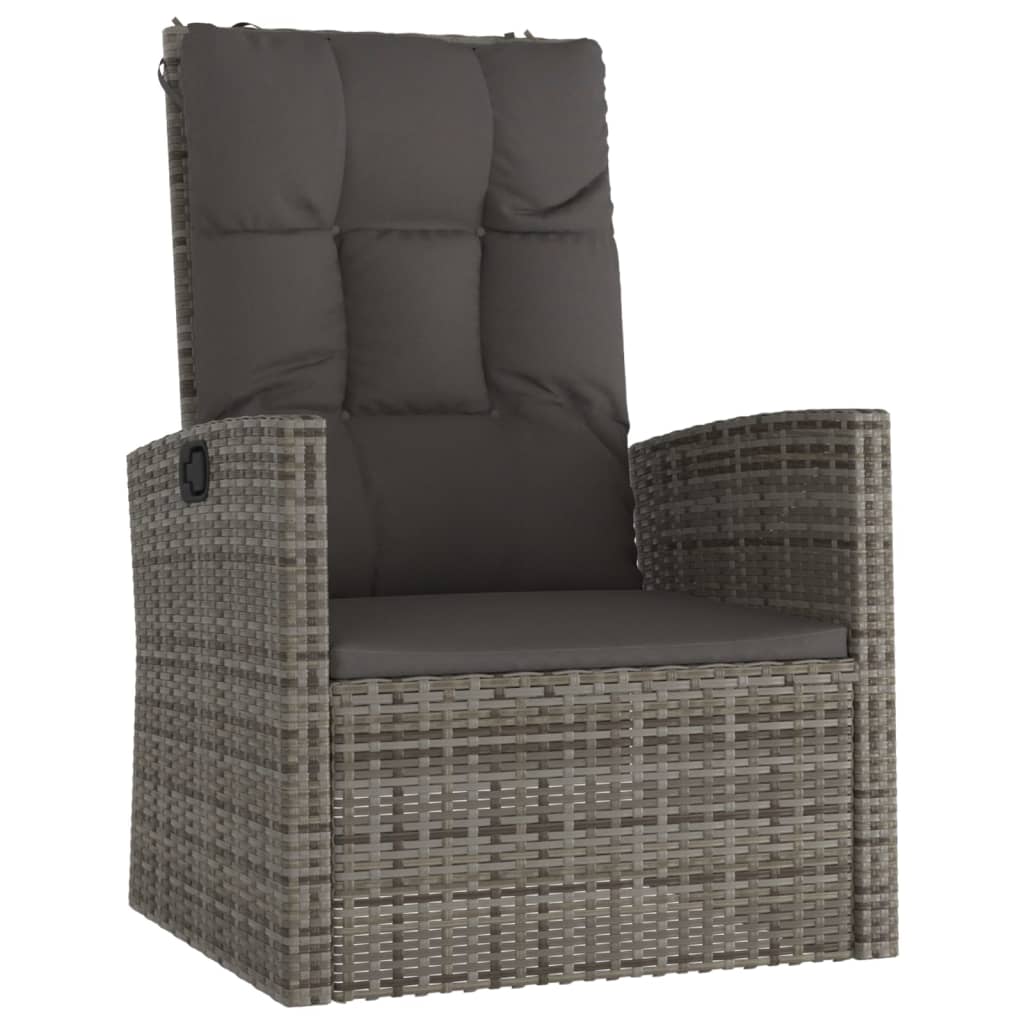 Set Divani da Giardino 4 pz con Cuscini in Polyrattan Grigio