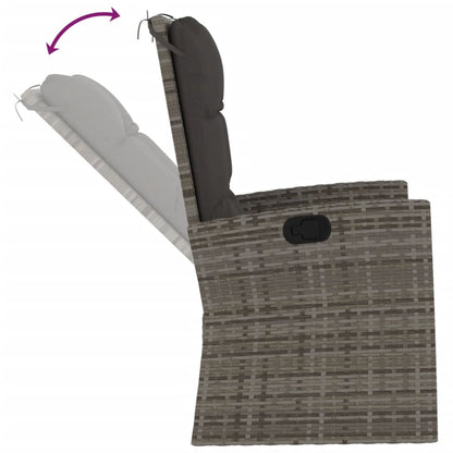 Set Divani da Giardino 4 pz con Cuscini in Polyrattan Grigio | homemem39