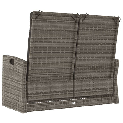 Panca Giardino Reclinabile con Cuscini 118cm Polyrattan Grigio | homemem39