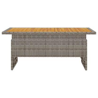 Tavolo Giardino Grigio 100x50x43/63 Massello Acacia Polyrattan | homemem39