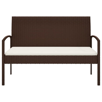 Panca da Giardino con Cuscino Marrone 105 cm in Polyrattan | homemem39