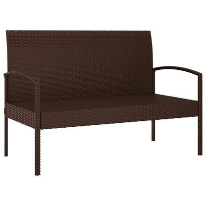 Panca da Giardino con Cuscino Marrone 105 cm in Polyrattan | homemem39