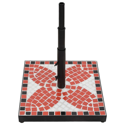 Base per Ombrellone Terracotta e Bianco Quadrata 12 kg | homemem39