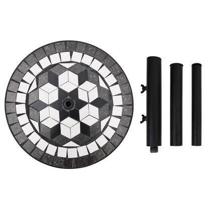 Base per Ombrellone Nero e Bianco Rotonda 12 kg | homemem39