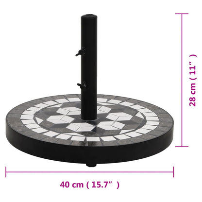 Base per Ombrellone Nero e Bianco Rotonda 12 kg | homemem39