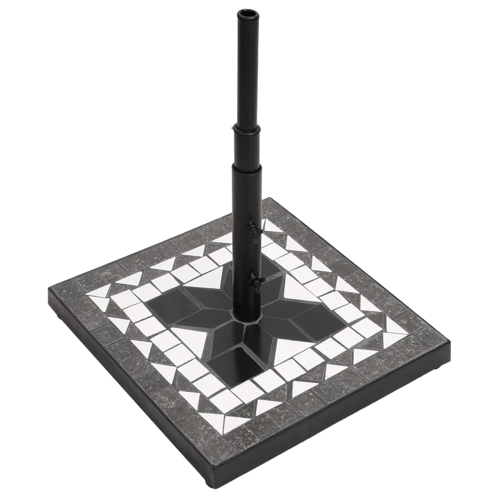 Base per Ombrellone Nero e Bianco Quadrata 12 kg | homemem39