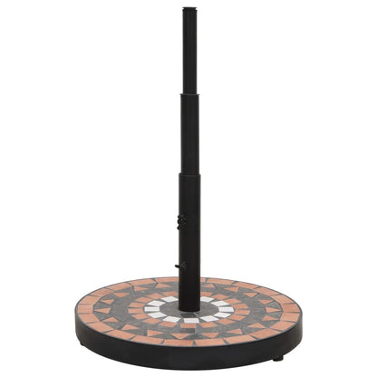 Base per Ombrellone Terracotta e Bianco Rotonda 12 kg | homemem39
