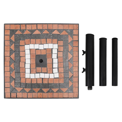Base per Ombrellone Terracotta e Bianco Quadrata 12 kg | homemem39