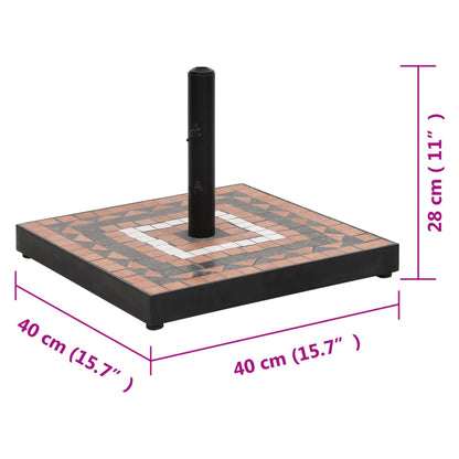 Base per Ombrellone Terracotta e Bianco Quadrata 12 kg | homemem39