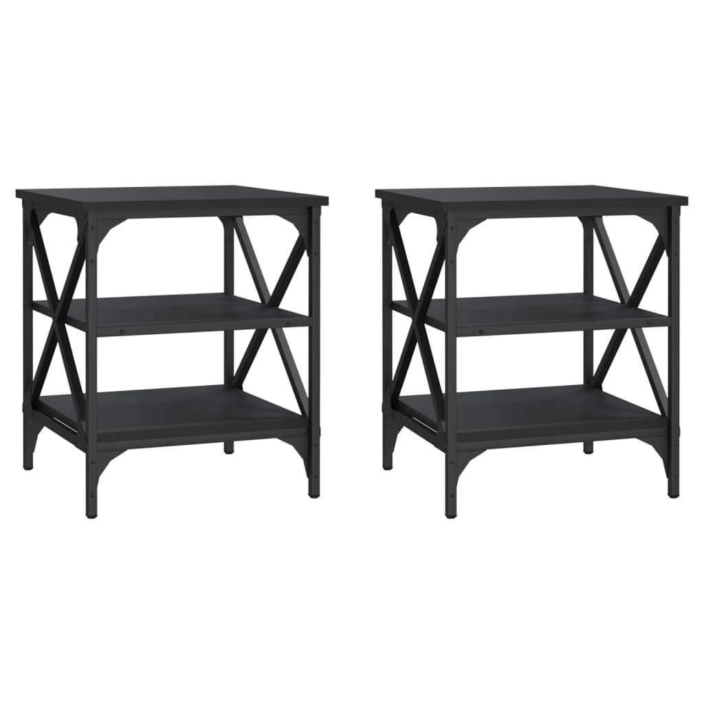 Tavolini 2 pz Neri 40x42x50 cm in Legno Multistrato - homemem39