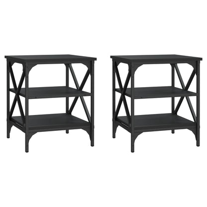 Tavolini 2 pz Neri 40x42x50 cm in Legno Multistrato - homemem39