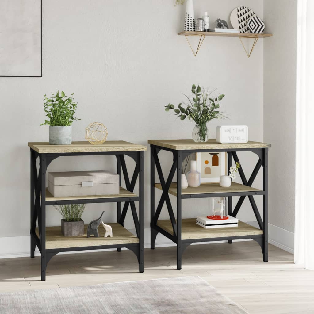 Tavolini 2 pz Rovere Sonoma 40x42x50 cm in Legno Multistrato - homemem39