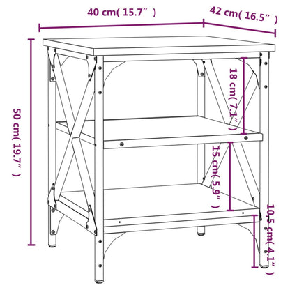 Tavolino Grigio Sonoma 40x42x50 cm in Legno Multistrato
