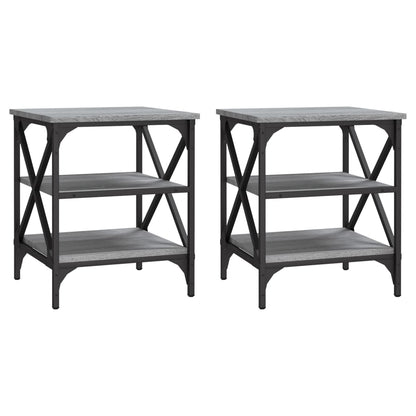 Tavolini 2 pz Grigio Sonoma 40x42x50 cm in Legno Multistrato - homemem39