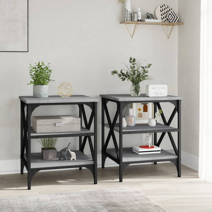 Tavolini 2 pz Grigio Sonoma 40x42x50 cm in Legno Multistrato - homemem39