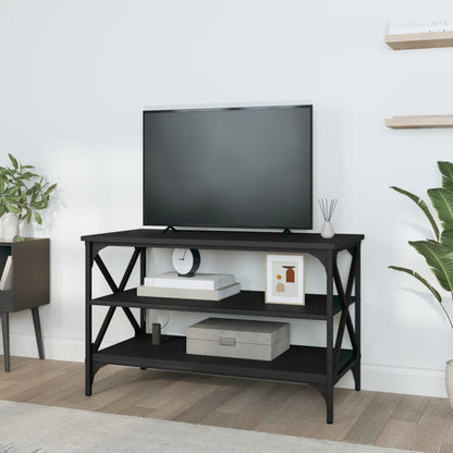 Mobile Porta TV Nero 80x40x50 cm in Legno Multistrato - homemem39