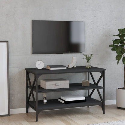 Mobile Porta TV Nero 80x40x50 cm in Legno Multistrato - homemem39