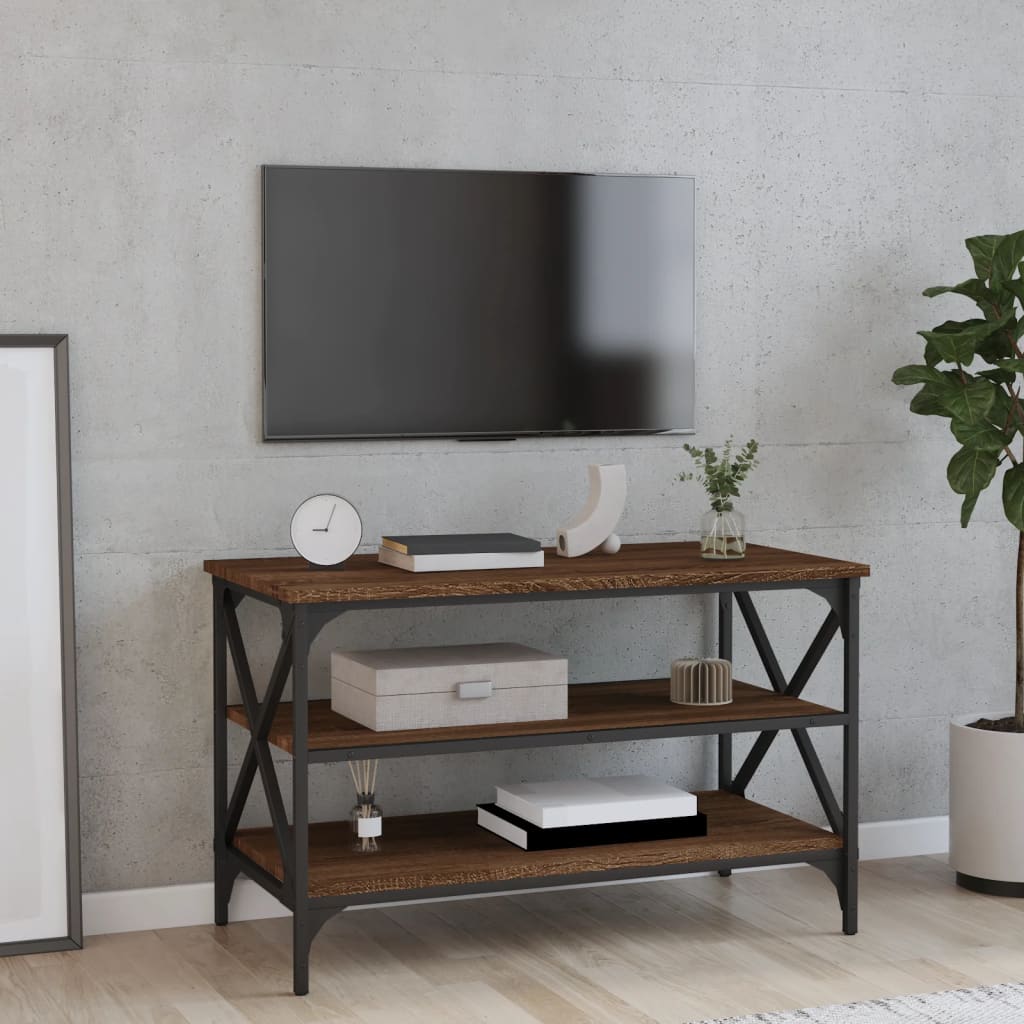 Mobile Porta TV Rovere Marrone 80x40x50 cm in Legno Multistrato - homemem39
