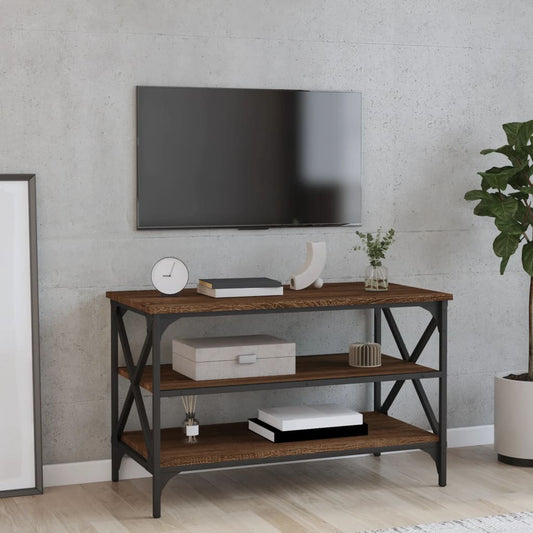 Mobile Porta TV Rovere Marrone 80x40x50 cm in Legno Multistrato - homemem39