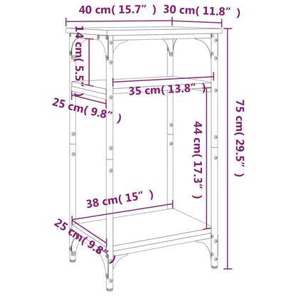 Tavolino Nero 40x30x75 cm in Legno Multistrato - homemem39
