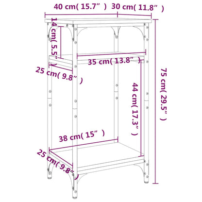 Tavolino Nero 40x30x75 cm in Legno Multistrato | homemem39
