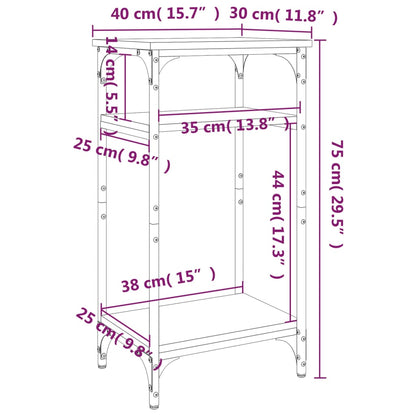 Tavolino Rovere Fumo 40x30x75 cm in Legno Multistrato - homemem39