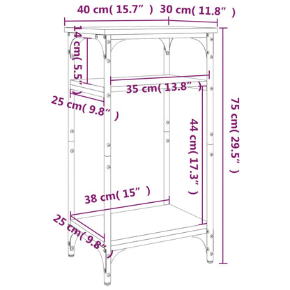 Tavolino Grigio Sonoma 40x30x75 cm in Legno Multistrato - homemem39