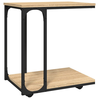 Tavolino con Ruote Rovere Sonoma 50x35x55,5cm Legno Multistrato - homemem39