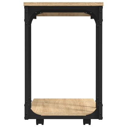 Tavolino con Ruote Rovere Sonoma 50x35x55,5cm Legno Multistrato - homemem39