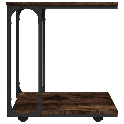 Tavolino con Ruote Rovere Fumo 50x35x55,5 cm Legno Multistrato - homemem39