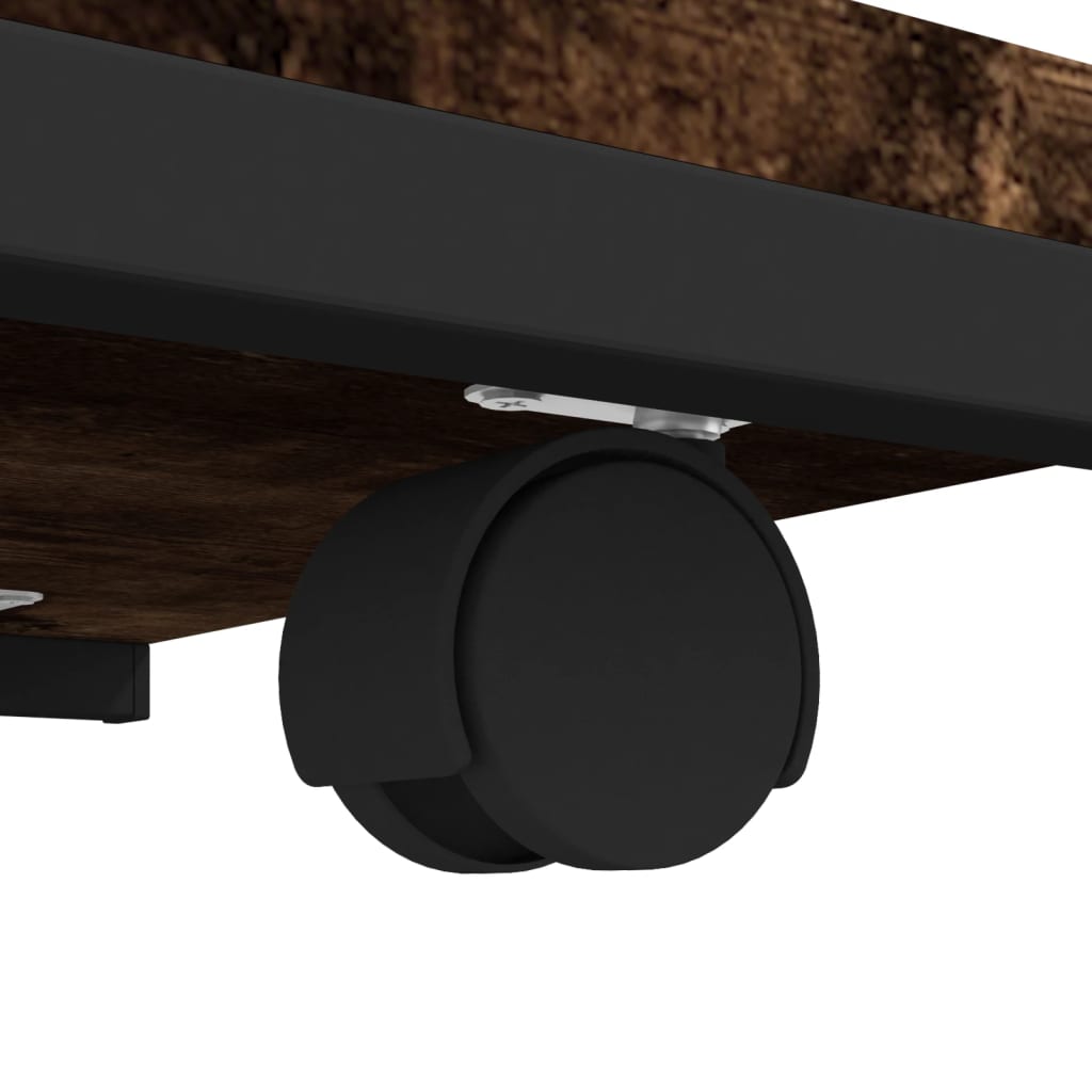 Tavolino con Ruote Rovere Fumo 50x35x55,5 cm Legno Multistrato - homemem39