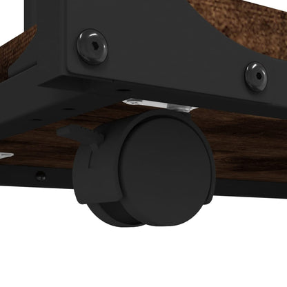 Tavolino con Ruote Rovere Fumo 50x35x55,5 cm Legno Multistrato - homemem39