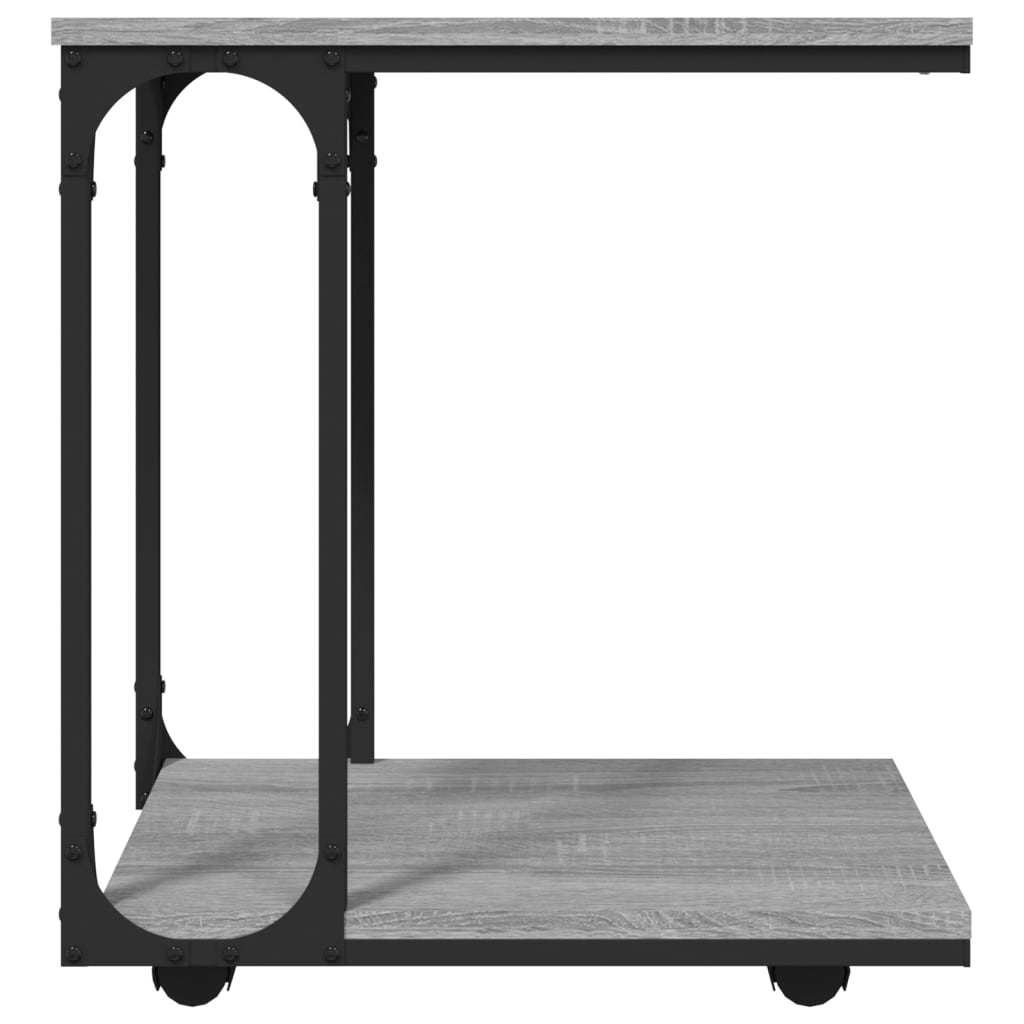 Tavolino con Ruote Grigio Sonoma 50x35x55,5cm Legno Multistrato - homemem39
