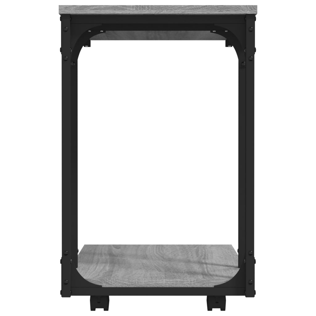Tavolino con Ruote Grigio Sonoma 50x35x55,5cm Legno Multistrato - homemem39