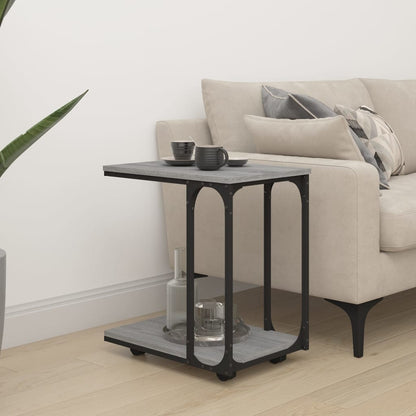 Tavolino con Ruote Grigio Sonoma 50x35x55,5cm Legno Multistrato - homemem39