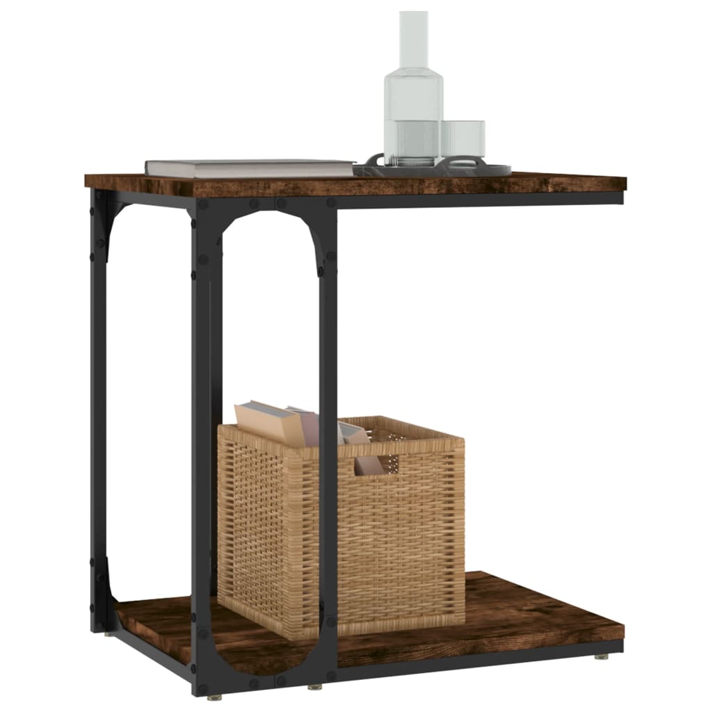 Tavolino da Salotto Rovere Fumo 50x35x52 cm Legno Multistrato | homemem39