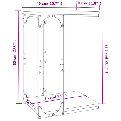 Tavolino Nero 40x30x60 cm in Legno Multistrato - homemem39