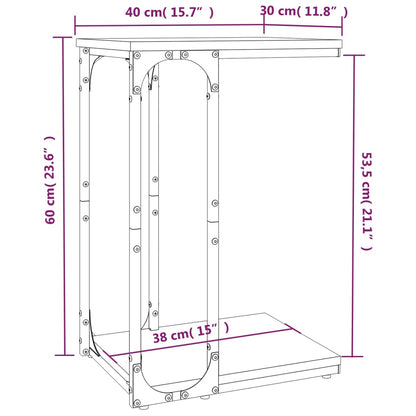 Tavolino Rovere Fumo 40x30x60 cm in Legno Multistrato - homemem39