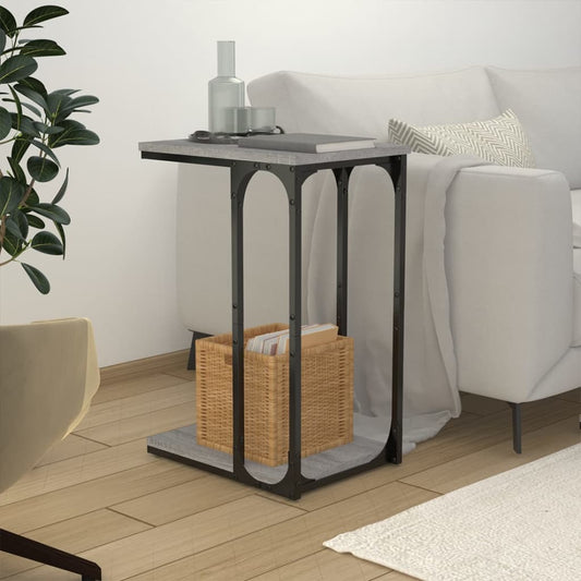 Tavolino Grigio Sonoma 40x30x60 cm in Legno Multistrato - homemem39