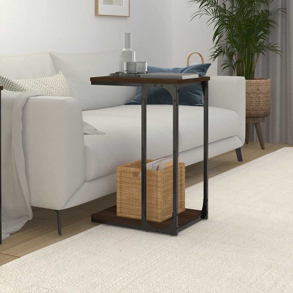 Tavolino Rovere Marrone 40x30x60 cm in Legno Multistrato - homemem39