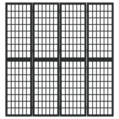 Divisorio Pieghevole 4 Pannelli Stile Giapponese 160x170cm Nero - homemem39