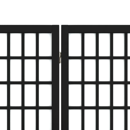 Divisorio Pieghevole 4 Pannelli Stile Giapponese 160x170cm Nero - homemem39