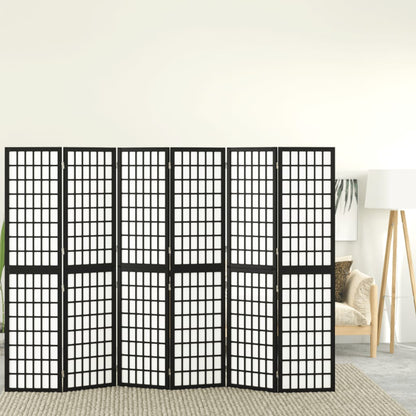 Divisorio Pieghevole 6 Pannelli Stile Giapponese 240x170cm Nero - homemem39