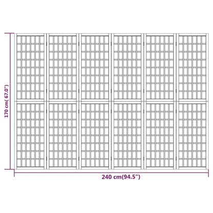 Divisorio Pieghevole 6 Pannelli Stile Giapponese 240x170 cm - homemem39