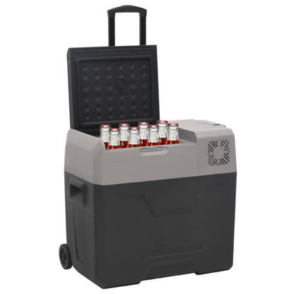 Borsa Frigo con Manico e Ruote Nera e Grigia 50 L Polipropilene | homemem39