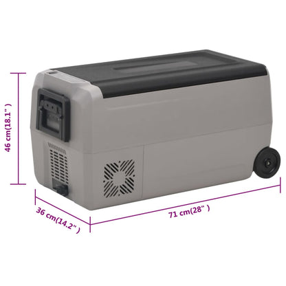 Borsa Frigo con Manico e Ruote Nera e Grigia 50 L PP e PE | homemem39