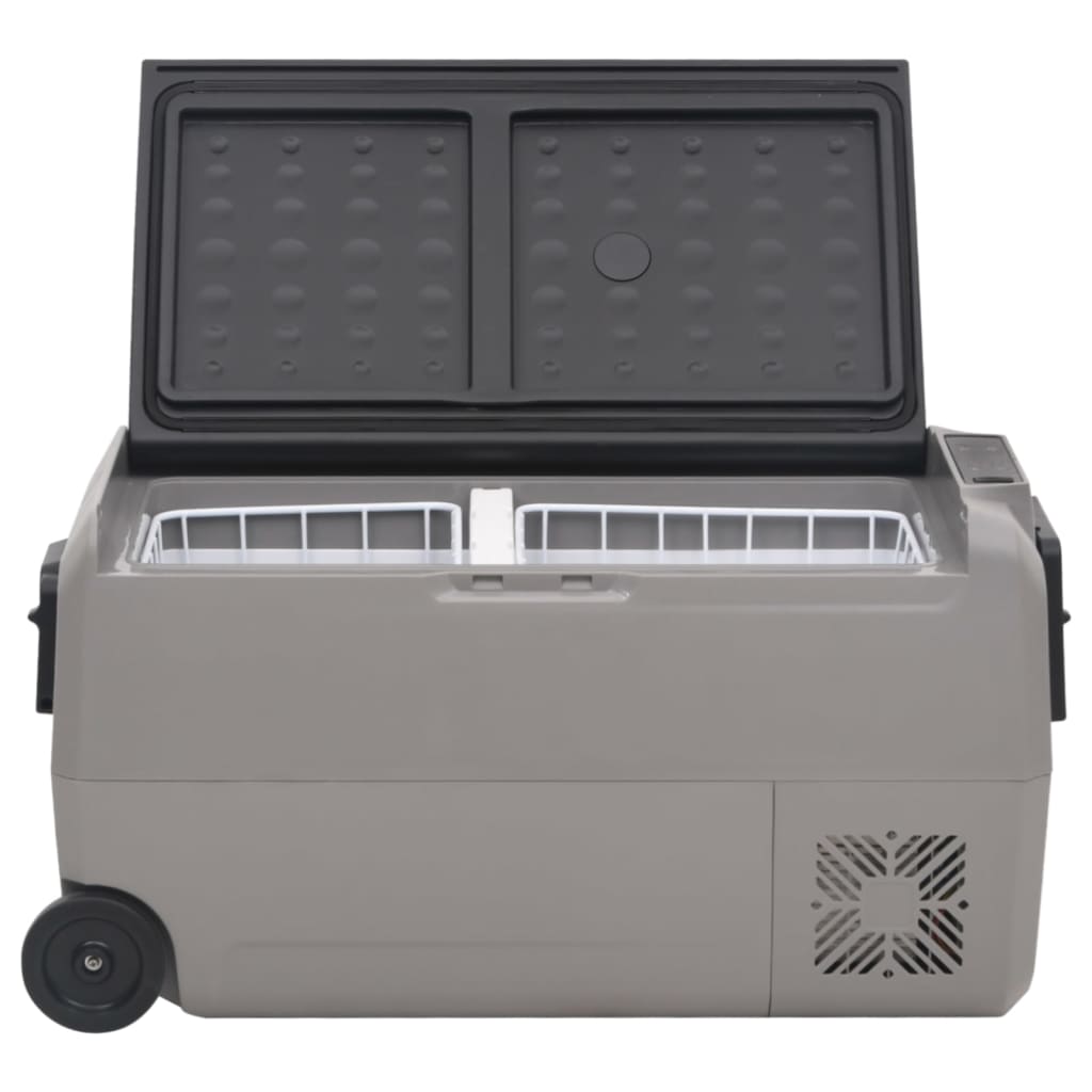 Borsa Frigo con Manico e Ruote Nera e Grigia 50 L PP e PE | homemem39