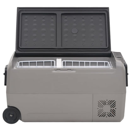 Borsa Frigo con Manico e Ruote Nera e Grigia 50 L PP e PE | homemem39